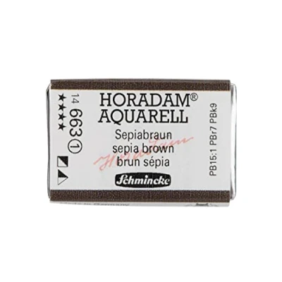 Abbildung von Schmincke HORADAM® AQUARELL feinste Künstler Aquarellfarben, 663 Sepiabraun, 14 043, 1/1 Näpfchen