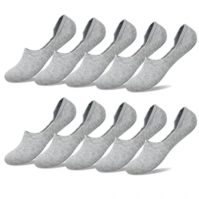 Abbildung von YouShow 10 Paar Baumwolle Sneaker Socken Herren Silikon Ballerina Grau 47 50
