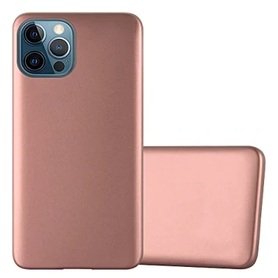 Abbildung von Cadorabo Hülle kompatibel mit Apple iPhone 12/12 PRO Schutzhülle TPU Silikon Case Metallic Design Slim Kratzfest Weiche Gummi Rundumschutz für in Rosa