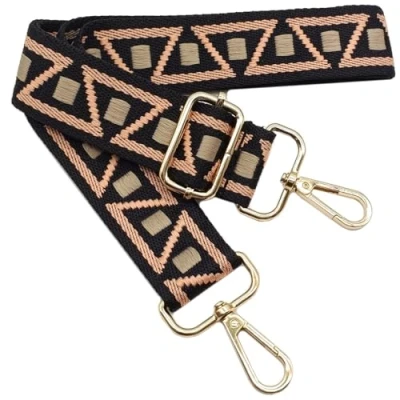 Abbildung von Verstellbarer Schultergurt für Taschen Schwarz Rosa, Taschengurte zum Wechseln, Taschengurt Breit mit Karabiner Gold, 80 130 cm Tragegurt Tasche Damen Schulterriemen, Handtasche, 3.8cm, 1114