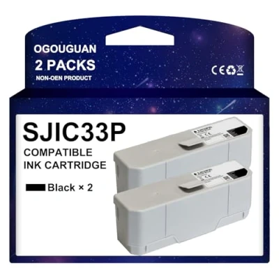 Abbildung von OGOUGUAN SJIC33P Tintenpatrone, kompatibel mit N C33S020655 (K), TMJ7700 TMJ7200 Druckern (2 Stück)