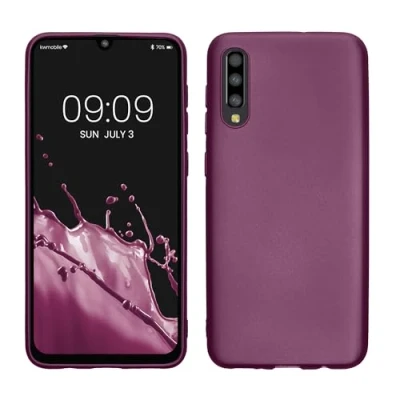 Abbildung von kwmobile Case kompatibel mit Samsung Galaxy A50 Hülle Schutzhülle aus Silikon metallisch schimmernd Handyhülle Metallic Lavendel
