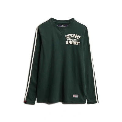 Abbildung von Superdry Athletic Striped Langarmshirt, Herren, Größe: XL, Academy dark green