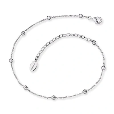 Abbildung von Engelsrufer Fußkettchen Little Moon mit Silberkügelchen für Damen, 925er Sterlingsilber rhodiniert, verstellbare Länge, nickelfrei, Allergiker geeignet