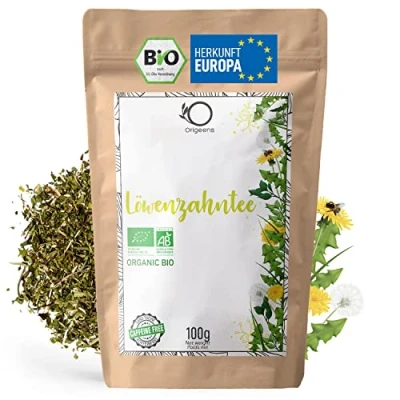 Abbildung von ORIGEENS Bio LÖWENZAHN TEE 100g Löwenzahntee Bio, Detox und Diuretischer Kräutertee Löwenzahnblätter getrocknet ​​Dandelion tea