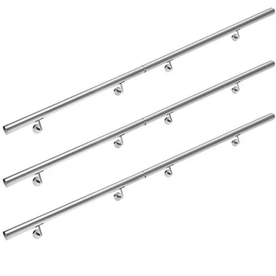 Abbildung von Monzana Edelstahl Handlauf V2A Geländer Treppengeländer 600 cm Wandhalterung Verbindungen Verschlusskappen Innen &amp; Außen