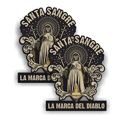 Abbildung von cut it folientechnik &amp; design 2X Madonna Santa Sangre Aufkleber 9x8cm Kult Sticker Mexico US Car Muscle Auto V8 Oldschool Ratte Hotrod Skull Diablo
