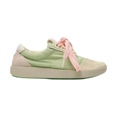 Abbildung von Satorisan Hatko Vintage Casual Sneaker Damen Leder und Leinen Sportschuhe Farbe Clarity Green Größe 42