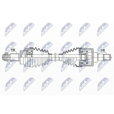 Abbildung von NTY NPW AR 018 Antriebswelle Hinterachse links 755 ALFA ROMEO: 159 Sportwagon, Limousine