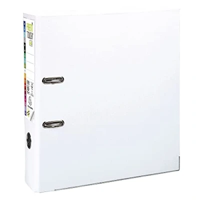 Abbildung von Exacompta 53348E Premium PP Ordner Prem&#039;Touch. 8 cm breit DIN A4 Kunststoffbezug außen Papierbezug innen Rückenschild austauschbar Ringordner Aktenordner Briefordner Plastikordner weiß