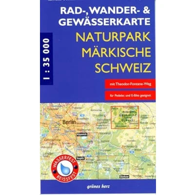 Abbildung von Rad , Wander und Gewässerkarte Naturpark Märkische Schweiz: Mit Altfriedland, Buckow, Waldsieversdorf, Garzau, Müncheberg, Neuhardenberg. Maßstab ... Berlin/Brandenburg: 1:35.000)
