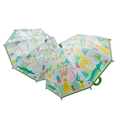 Abbildung von Floss &amp; Rock, Farbwechselnder Kinder Regenschirm, Dschungel (38P3397)