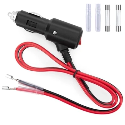 Abbildung von GUNGY Zigarettenanzünder Stecker mit Schalter 12 V/24 V Autostecker 1M Verlängerungskabel 14AWG Steckerkabel Sicherung 15A für Auto LKW Wohnmobil