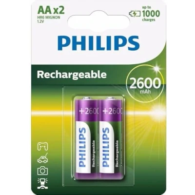 Abbildung von Philips Multi Life NiMH Akku AA Mignon 2600 mAh 2er Pack