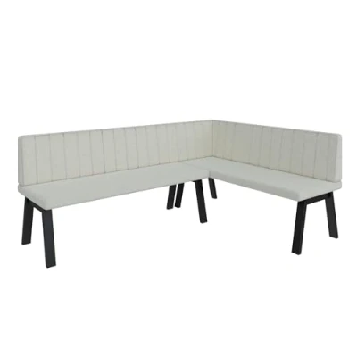 Abbildung von Eckbank Akiko Metal A Eckbankgruppe für Ihrem Esszimmer, Küche modern, Sitzecke, Essecke. Perfekt Küche, Büro und Rezeption. Solide Starke Verarbeitung. (196x142 Rechts Inari22)