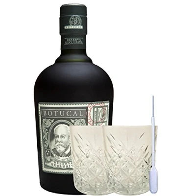 Abbildung von Diplomatico Botucal 12 Jahre ohne Tube Venezuela 0,7 Liter + 2 Rum Gläser und Einwegpipette
