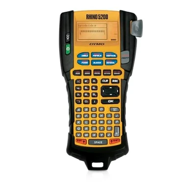 Abbildung von DYMO Rhino 5200 Wärmeübertragung 180 x 180DPI Etikettendrucker (Wärmeübertragung, DPI, 10 mm/sek, 100 Etikett(en), 1,9 cm, 6, 9, 12, 19), gelb/schwarz