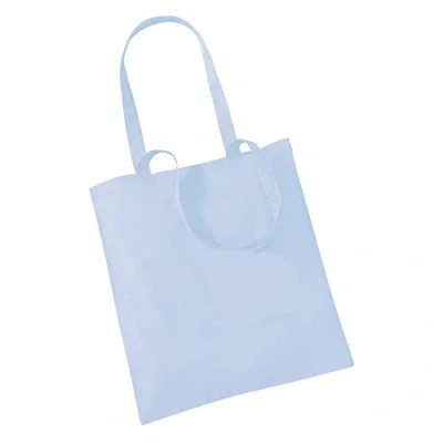 Abbildung von Westford Mill Baumwoll Tragetasche mit langen Henkeln / Pastel Blue, One