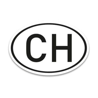 Abbildung von CH Magnet Länderkennzeichen Schweiz Schwarz Weiß 17,5 x 11,5 cm DIN genormt PKW LKW Wohnmobil Auto verpflichtend außerhalb der EU kfz717