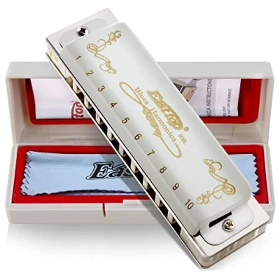 Abbildung von East top Diatonische Blues Harmonica Mundharmonika Eb Key T008L 10 Loch Für professionelle Spieler, Anfänger, Studenten, Erwachsene, Kinder, als bestes Geschenk