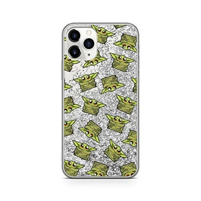 Abbildung von Original und Offiziell lizenziertes Star Wars Baby Yoda Handyhülle für iPhone 11 PRO, Case, Hülle, Cover aus Kunststoff TPU Silikon, schützt vor Stößen Kratzern