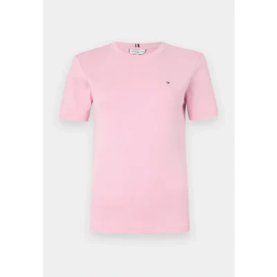 Abbildung von Tommy Hilfiger Damen T Shirt Kurzarm Slim Cody Rundhalsausschnitt, Rosa (Classic Pink), XXS