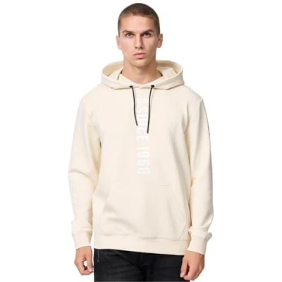 Abbildung von Lonsdale Galmoy Kapuzenpullover, Herren, Größe: Medium, Sand off white black