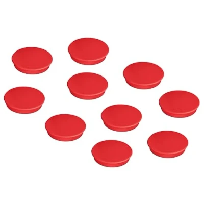 Abbildung von FRANKEN Magnete Rund, 10 Stück, Hochwertige Haftmagnete für Büro, Haushalt, Werkstatt, ideal Whiteboards, Kühlschrank, Plantafeln oder Schaukästen, 32 mm, Rot, HM30 01