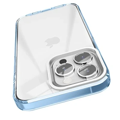 Abbildung von elago Hybrid Clear Case Kompatibel mit iPhone 13 Pro Hülle (6,1&quot;), PC + TPU Technologie, Kristallklar, Stoßfester Bumper Schutzhülle, Ganzkörperschutz Handyhülle (Blau)