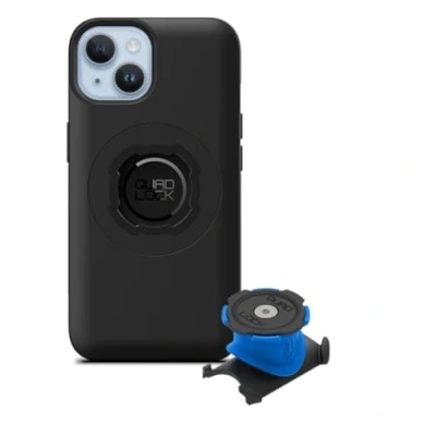 Abbildung von Quad Lock Vorbau/Lenker Handyhalterung Fahrrad Kit mit iPhone 14 MAG Hülle