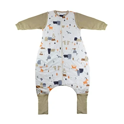 Abbildung von schlummersack Schlafsack mit Füßen ganzjährig 2.5 Tog 100 cm Bergtiere Kinder Beinen und verlängerten Bündchen für eine Körpergröße 110cm Ganzjahres