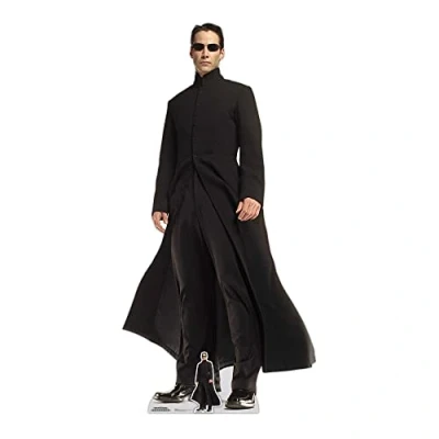 Abbildung von STAR CUTOUTS Neo Matrix Keanu Reeves Pappaufsteller in Lebensgröße mit Mini