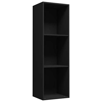 Abbildung von vidaXL Bücherregal TV Schrank Wandregal Standregal Aktenregal Raumteiler Fernsehtisch Lowboard Regal Fernsehschrank Schwarz 36x30x114cm Holzwerkstoff