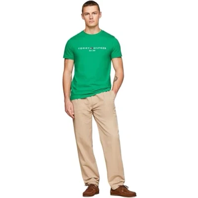 Abbildung von Tommy Hilfiger LOGO TEE Tshirt print, Herren, Größe: 3XL, Olympic green