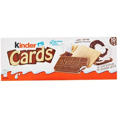 Abbildung von 6x Kinder Cards waffel mit scholokade schoko riegel 5 Stück kekse 128 g