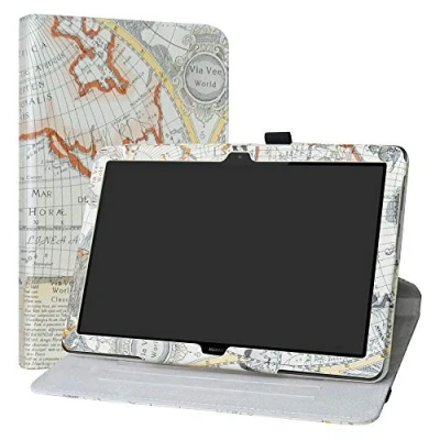 Abbildung von MediaPad T5 10 Rotary hülle, LiuShan 360rotierenden Drehbares Standfunktion hülle mit Schöne Muster für 10.0&quot; Huawei 2018 Android Tablet,Karte