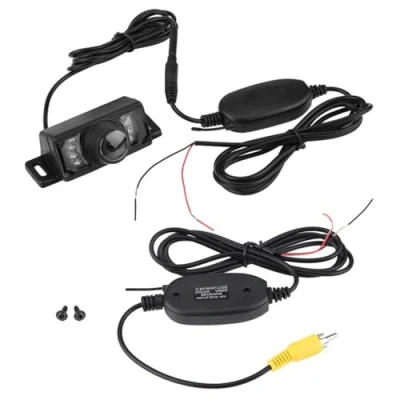 Abbildung von KSTE 7pcs IR Nachtversion Auto Rückunterstützungskamera + drahtloser RCA Video Transmitter &amp; Receiver