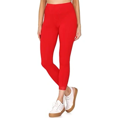 Abbildung von Merry Style Damen 7/8 Leggings mit Spitze MS10 342(Rot,L)