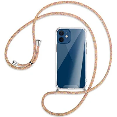 Abbildung von mtb more energy® Handykette kompatibel mit iPhone 12 Mini (5.4&#039;&#039;) Rainbow Smartphone Hülle zum Umhängen Anti Shock Strong TPU Case