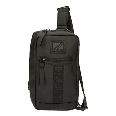 Abbildung von Pepe Jeans Hoxton Umhängetasche Schwarz 14 x 25 6 cm Polyester und PU, Mehrfarbig (Mehrfarbig), Talla única,