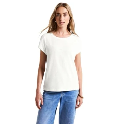 Abbildung von Street One Strukturmix Tshirt basic, Damen, Größe: 42, Weiß