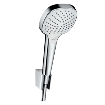 Abbildung von hansgrohe Duschbrause &quot;Croma Select E&quot;, (Brauseschlauch, Handbrause, Brausehalter), 11cm, mit Duschschlauch 160cm, Weiß/chrom