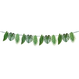 Abbildung von Talking Tables Palmblätter Girlande Grün Tropischer Kindergeburtstag Dschungel, Hawaii Gartenparty Sommerparty Deko 2,6 m Wiederverwendbare Sommer, Luau, Dschungel Geburtstag Dekoration Papier