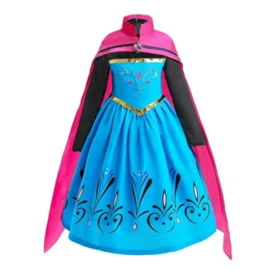 Abbildung von Lito Angels Prinzessin Elsa Krönung Kostüm Kleid für Baby Mädchen, Eiskönigin Schneekönigin Krönungskleid Verkleidung mit Umhang Größe 18 24 Monate 92