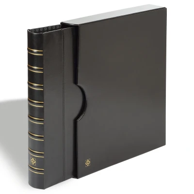 Abbildung von Leuchtturm, Kanzlei A3, Album (4 Ringe) ohne Inhalt, inkl. Schutzkassette Schwarz Abm: 435x460x70 mm. pro Stk.