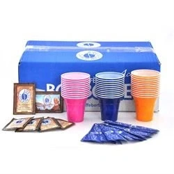 Abbildung von 4 KIT Zubehör Kaffee Borbone (jedes Set umfasst: 100 Palette, Zucker, Schnapsgläser)