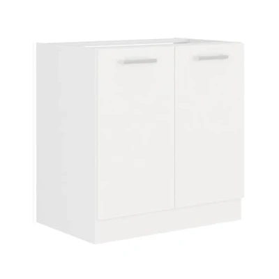 Abbildung von Küchen Preisbombe Spülenschrank 80 cm Küche EKO White Weiss matt Küchenzeile Küchenblock Einbauküche