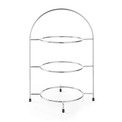 Abbildung von HENDI Teller Etagere, Dekorative Telleretagere, Tellerständer, Servierständer, geeignet für bis max. Ø275 mm, 290x200x(H)440mm, Verchromt