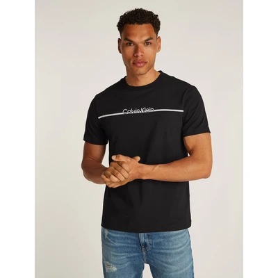 Abbildung von Calvin Klein Split LINE LOGO Tshirt print, Herren, Größe: XL, Black