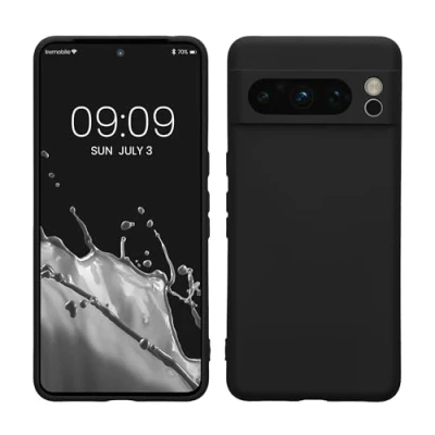 Abbildung von kwmobile Slim Case kompatibel mit Google Pixel 8 Pro Hülle Handyhülle aus Silikon in Schwarz